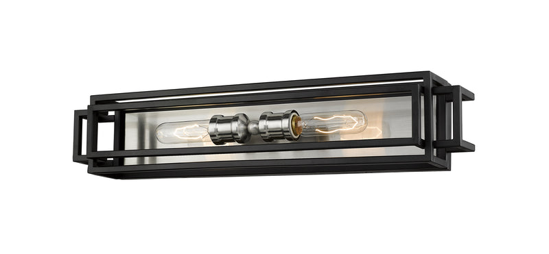 Titania 2 Light Vanity in Black + Brushed Nickel