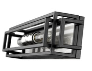 Titania 2 Light Vanity in Black + Brushed Nickel