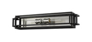 Titania 2 Light Vanity in Black + Brushed Nickel