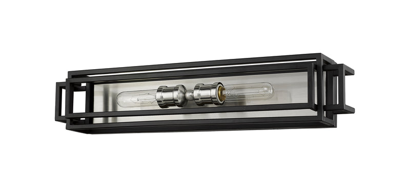 Titania 2 Light Vanity in Black + Brushed Nickel