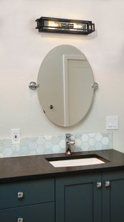 Titania 2 Light Vanity in Black + Brushed Nickel