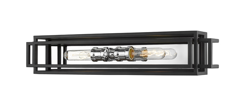 Titania 2 Light Vanity in Black + Chrome
