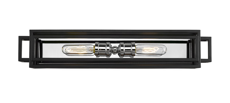 Titania 2 Light Vanity in Black + Chrome