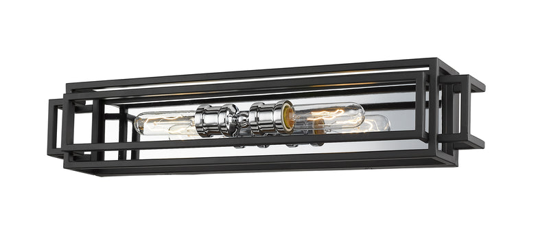 Titania 2 Light Vanity in Black + Chrome