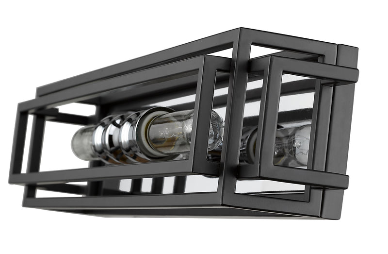 Titania 2 Light Vanity in Black + Chrome