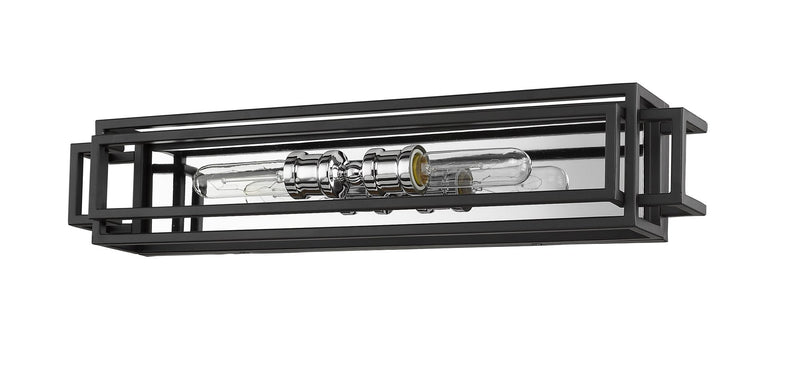 Titania 2 Light Vanity in Black + Chrome