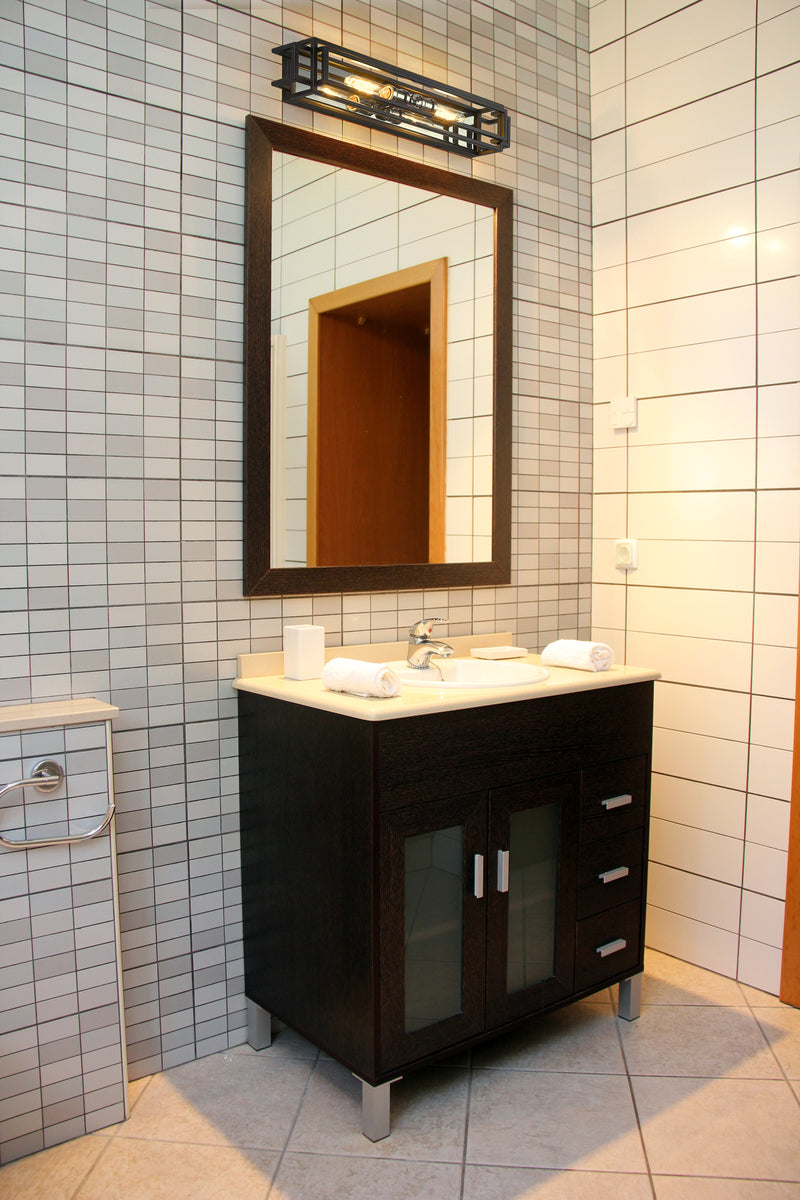 Titania 2 Light Vanity in Black + Chrome