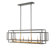 Titania 8 Light 44" Linear Pendant in Bronze + Olde Brass