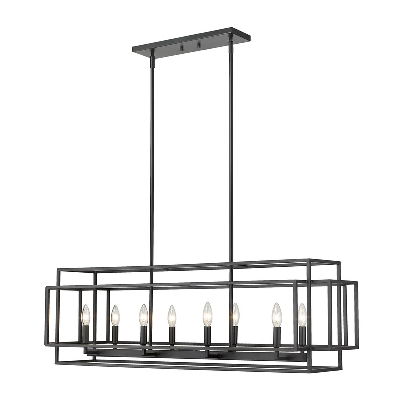 Titania 8 Light 44" Linear Pendant in Matte Black