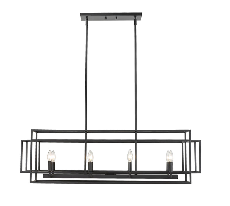 Titania 8 Light 44" Linear Pendant in Matte Black