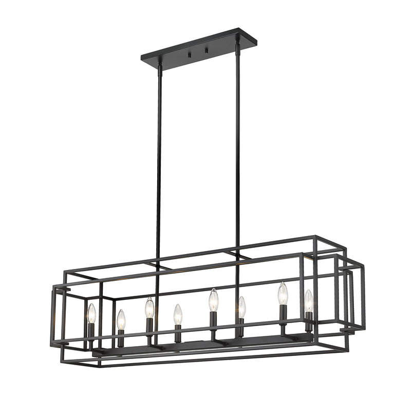 Titania 8 Light 44" Linear Pendant in Matte Black
