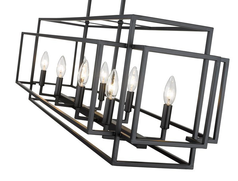 Titania 8 Light 44" Linear Pendant in Matte Black