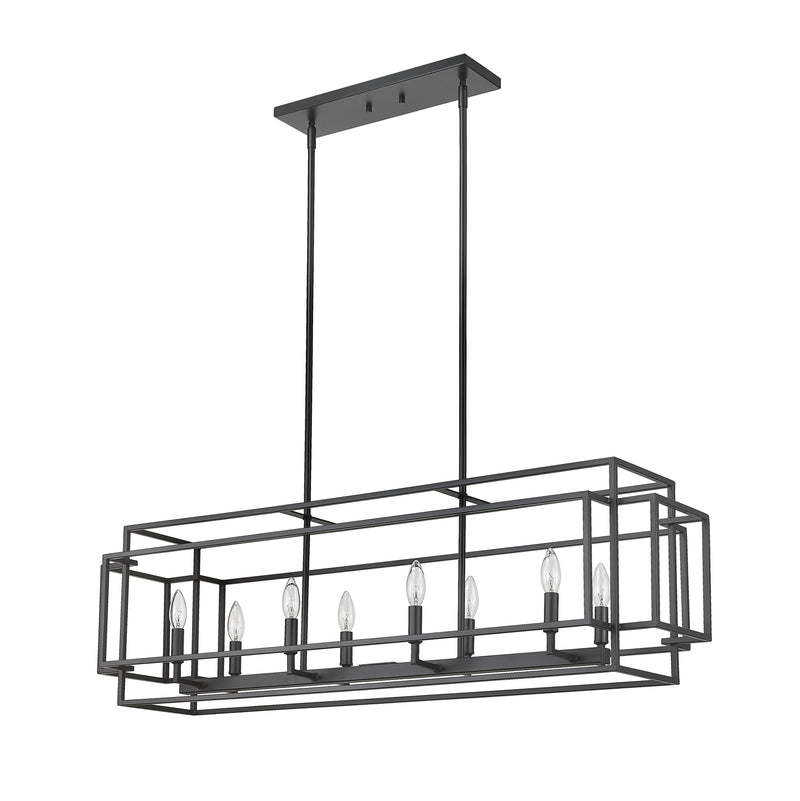 Titania 8 Light 44" Linear Pendant in Matte Black