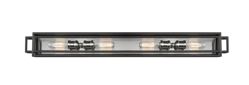 Titania 4 Light Vanity in Black + Brushed Nickel