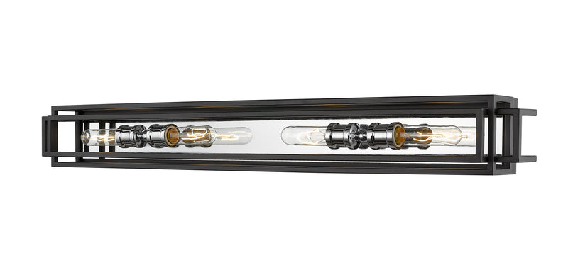 Titania 4 Light Vanity in Black + Chrome