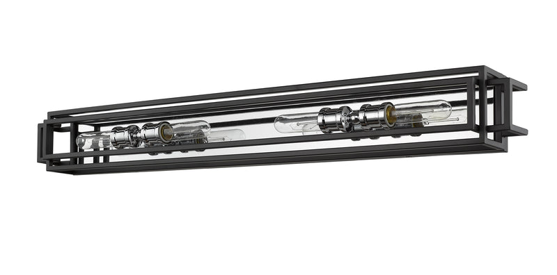 Titania 4 Light Vanity in Black + Chrome
