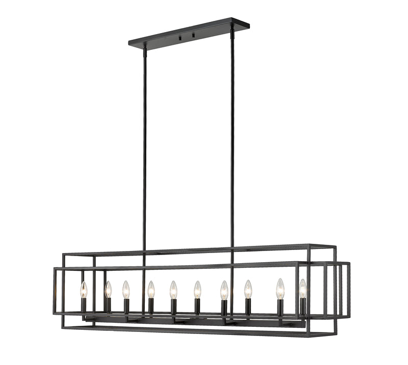 Titania 10 Light 54" Linear Pendant in Matte Black