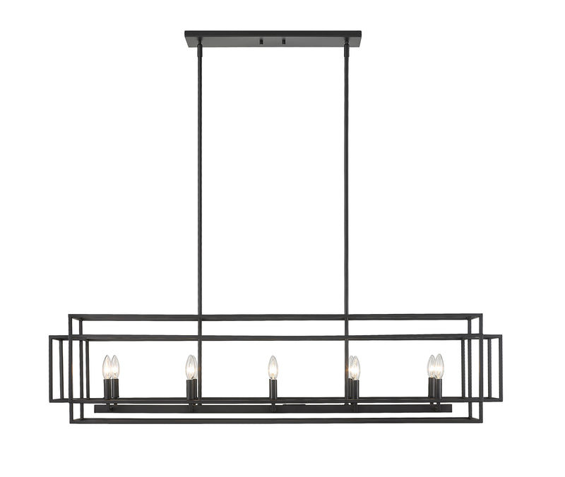 Titania 10 Light 54" Linear Pendant in Matte Black