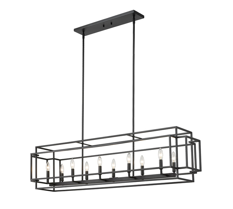 Titania 10 Light 54" Linear Pendant in Matte Black