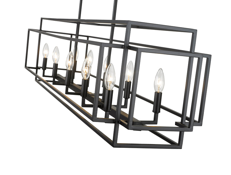 Titania 10 Light 54" Linear Pendant in Matte Black