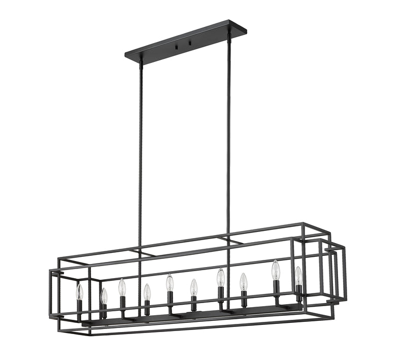 Titania 10 Light 54" Linear Pendant in Matte Black