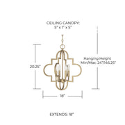 Ellis 4-Light Chandelier in Brushed Gold