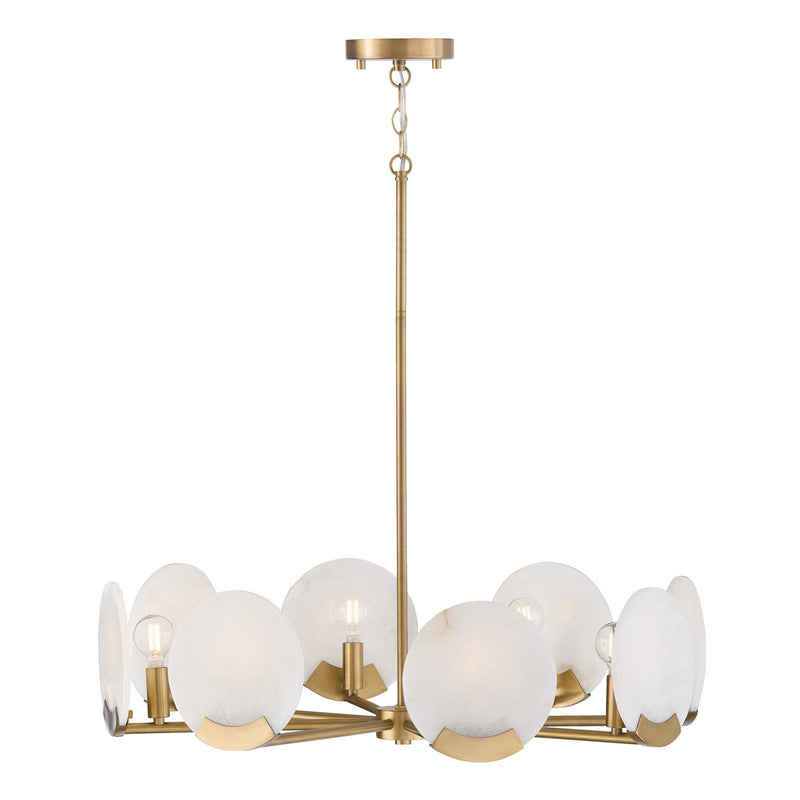 Oriya 8-Light 28" Chandelier in Aged Brass