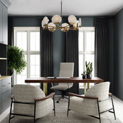 Oriya 8-Light 28" Chandelier in Aged Brass