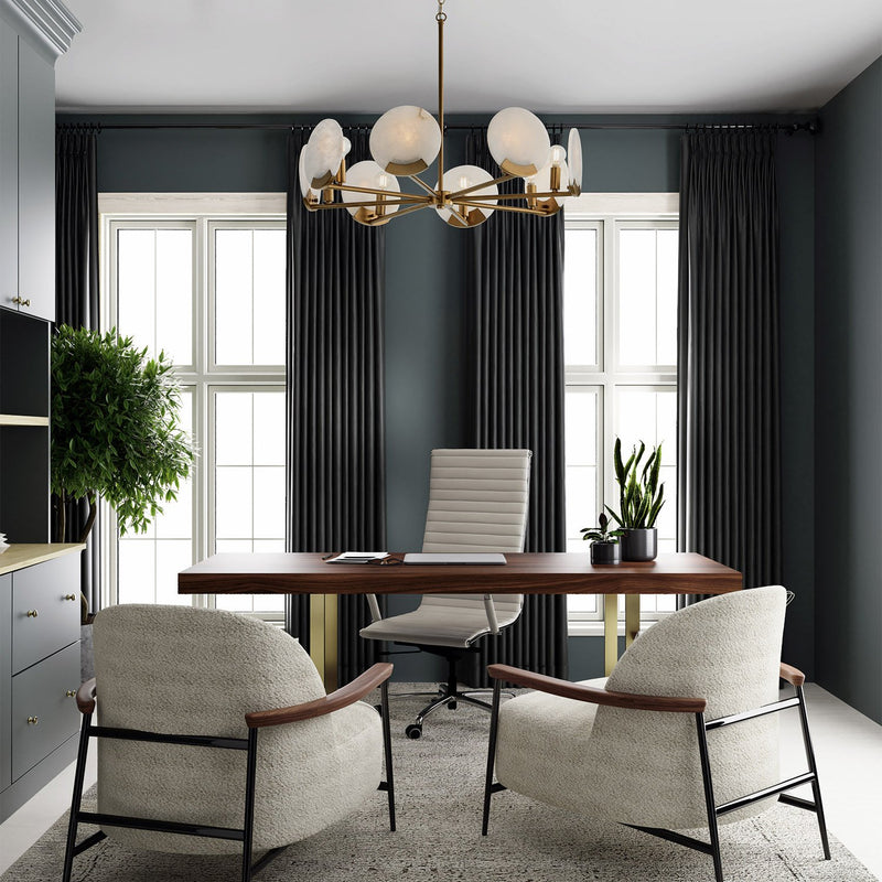 Oriya 8-Light 28" Chandelier in Aged Brass