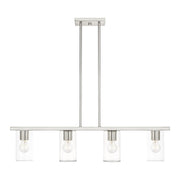 Zurich 4-Light Linear Chandelier in Brushed Nickel