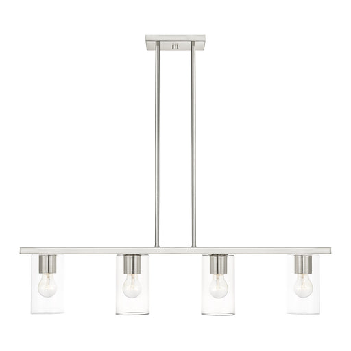 Zurich 4-Light Linear Chandelier in Brushed Nickel
