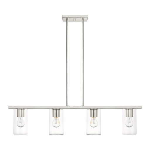 Zurich 4-Light Linear Chandelier in Brushed Nickel