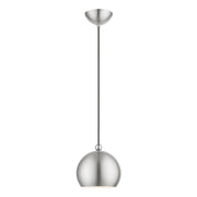 Stockton Globe Mini Pendant in Brushed Nickel with Polished Chrome Accents