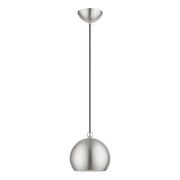 Stockton Globe Mini Pendant in Brushed Nickel with Polished Chrome Accents