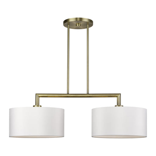 Meridian 2-Light Large Linear Chandelier in Antique Brass