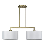 Meridian 2-Light Large Linear Chandelier in Antique Brass