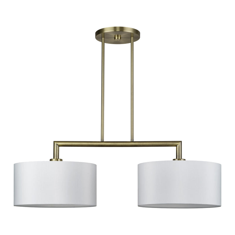 Meridian 2-Light Large Linear Chandelier in Antique Brass