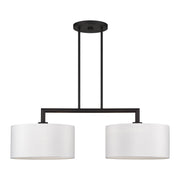 Meridian 2-Light Large Linear Chandelier in Black