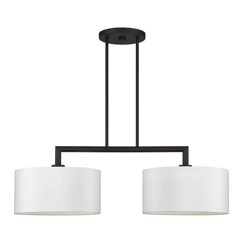 Meridian 2-Light Large Linear Chandelier in Black