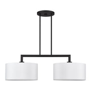 Meridian 2-Light Large Linear Chandelier in Black