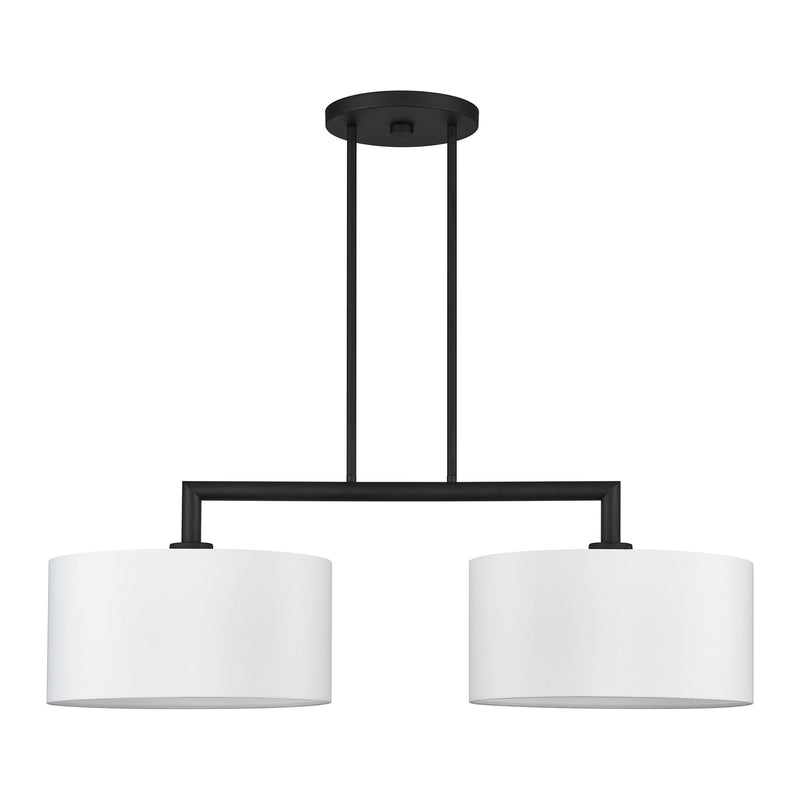 Meridian 2-Light Large Linear Chandelier in Black