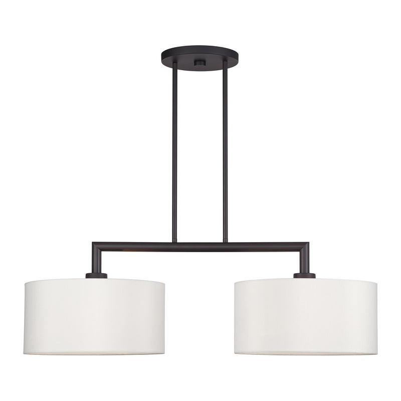 Meridian 2-Light Large Linear Chandelier in Bronze
