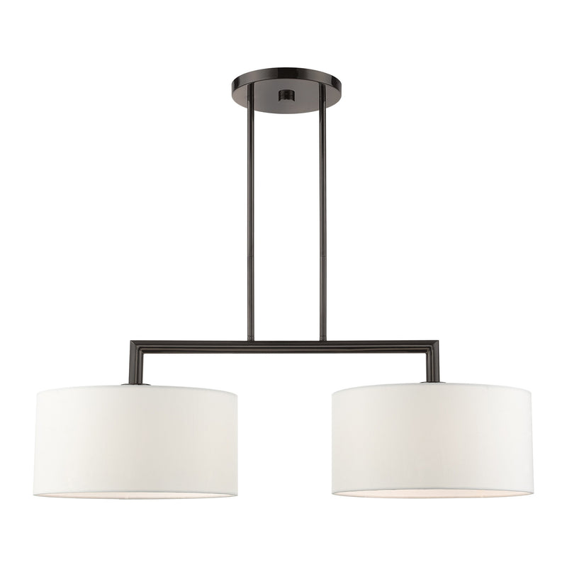 Meridian 2-Light Large Linear Chandelier in Black Chrome