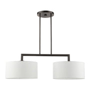 Meridian 2-Light Large Linear Chandelier in Black Chrome