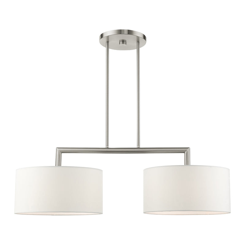 Meridian 2-Light Large Linear Chandelier in Brushed Nickel