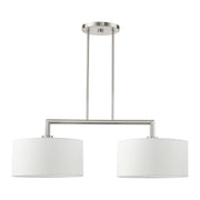 Meridian 2-Light Large Linear Chandelier in Brushed Nickel
