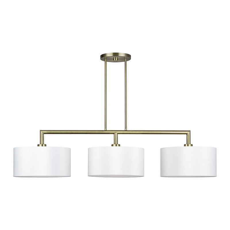 Meridian 3-Light Extra Large Linear Chandelier in Antique Brass