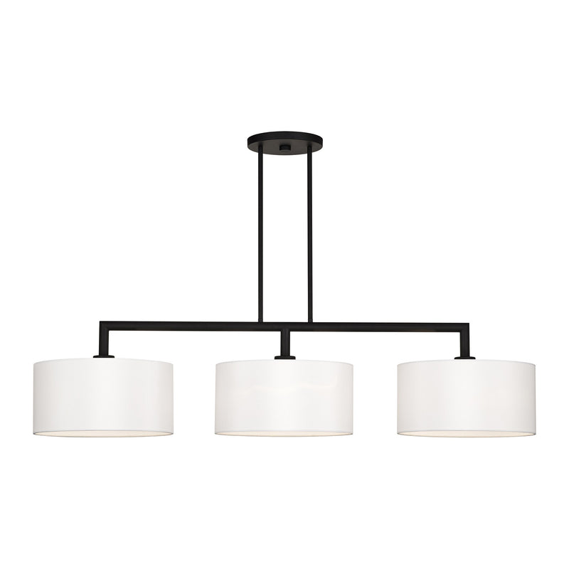Meridian 3-Light Extra Large Linear Chandelier in Black