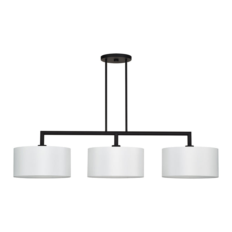 Meridian 3-Light Extra Large Linear Chandelier in Black