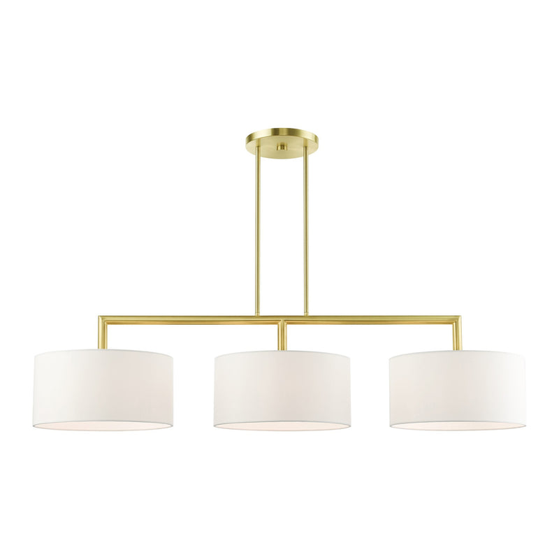 Meridian 3-Light Extra Large Linear Chandelier in Satin Brass